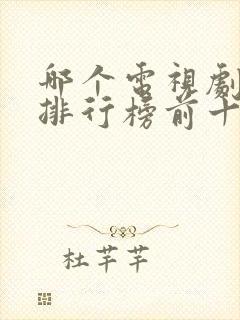 哪个电视剧好看排行榜前十名