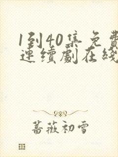 1到40集免费连续剧在线观看封面