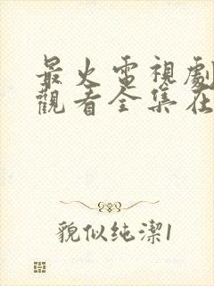 最火电视剧免费观看全集在线播放