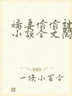 娇妻偷偷被人骑小说全文阅读