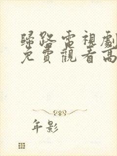 归路电视剧全集免费观看高清封面