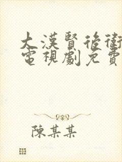 大汉贤后卫子夫电视剧免费播放