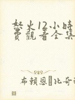 怒火12小时免费观看全集