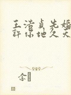 王浩贞先婚后爱许你地久天长短剧免