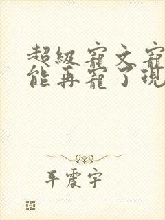 超级宠文宠的不能再宠了现代文封面