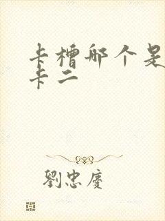 卡槽哪个是卡一卡二