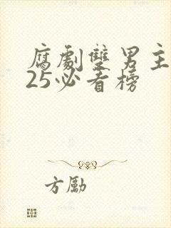 腐剧双男主2025必看榜