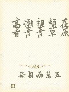 高潮视频在线观看青青草原封面
