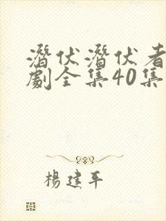 潜伏潜伏者电视剧全集40集免费观看