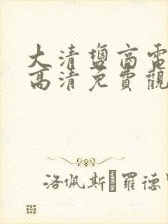 大清盐商电视剧高清免费观看封面