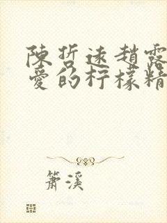 陈哲远赵露思亲爱的柠檬精先生封面