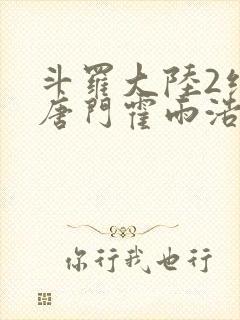 斗罗大陆2绝世唐门霍雨浩和王冬