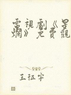 电视剧《星汉灿烂》免费观看