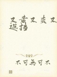 又黄又爽又色无遮挡