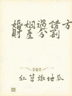 婚姻过错方离婚财产分割