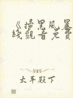 《扫黑风暴》在线观看免费
