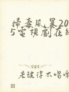 扫毒风暴2025电视剧在线观看全集