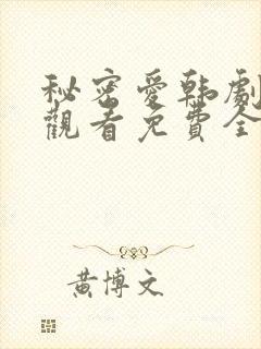 秘密爱韩剧在线观看免费全集电视剧封面