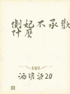 侧妃不承欢讲的什么封面