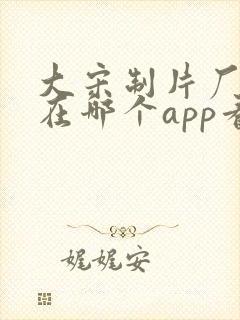 大宋制片厂短剧在哪个app看