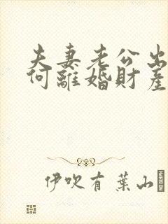 夫妻老公出轨如何离婚财产怎么分割