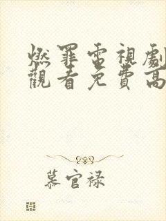 燃罪电视剧在线观看免费高清