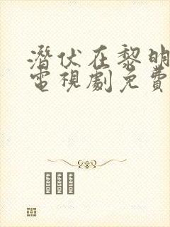潜伏在黎明之前电视剧免费看全集