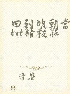 回到明朝当王爷txt精校版封面