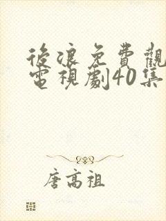 后浪免费观看的电视剧40集在线播放