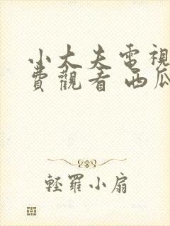 小大夫电视剧免费观看 西瓜封面