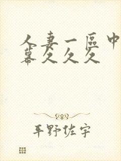 人妻一区中文字幕久久久