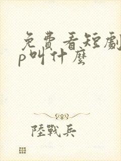 免费看短剧app叫什么