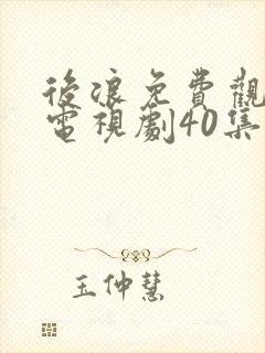 后浪免费观看的电视剧40集在线播放