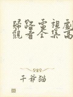归路电视剧免费观看全集高清