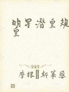 明星潜皇规则之皇