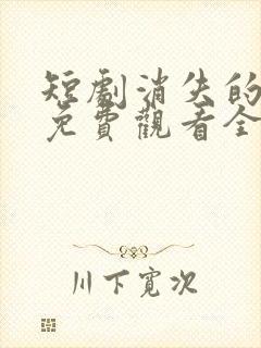 短剧消失的厨神免费观看全集封面