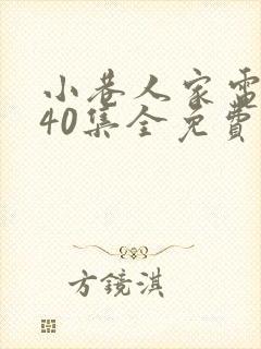 小巷人家电视剧40集全免费封面