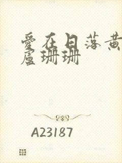 爱在日落黄昏时卢珊珊