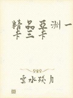 精品亚洲一卡二卡三卡