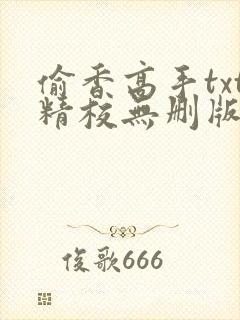 偷香高手txt精校无删版