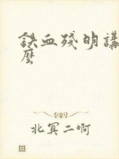 铁血残明讲的什么