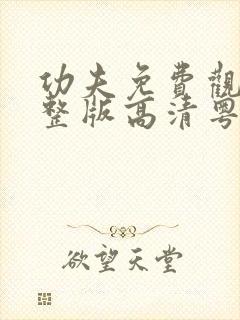功夫免费观看完整版高清粤语