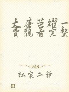 大唐荣耀一部免费观看完整版
