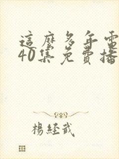 这么多年电视剧40集免费播放