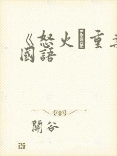 《怒火·重案》国语封面