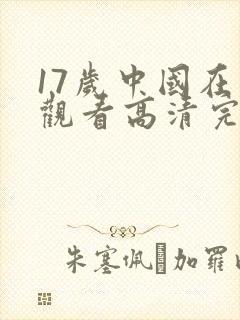 17岁中国在线观看高清完整版封面