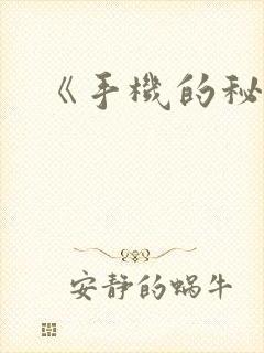 《手机的秘密》