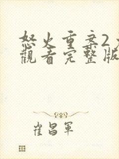 怒火重案2免费观看完整版电影