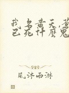我名黄天,苍天已死什么鬼小说免费阅读