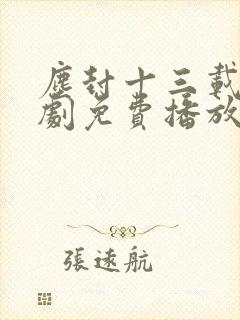 尘封十三载电视剧免费播放